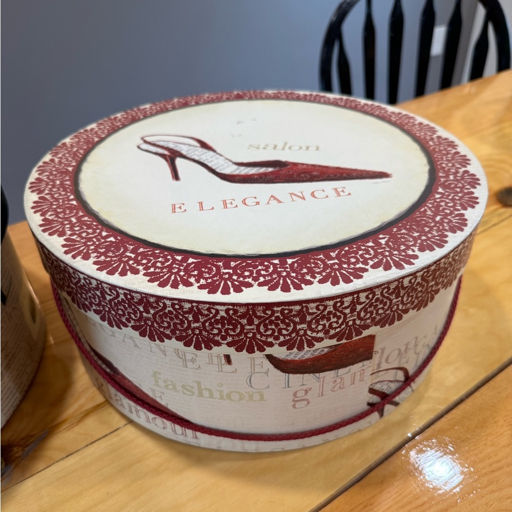 Rare Emily Adams Storage Round Box 13 inch round
